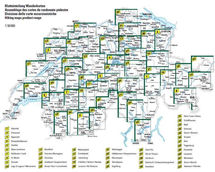 Wanderkarten Schweiz 1:50.000 - Hallwag