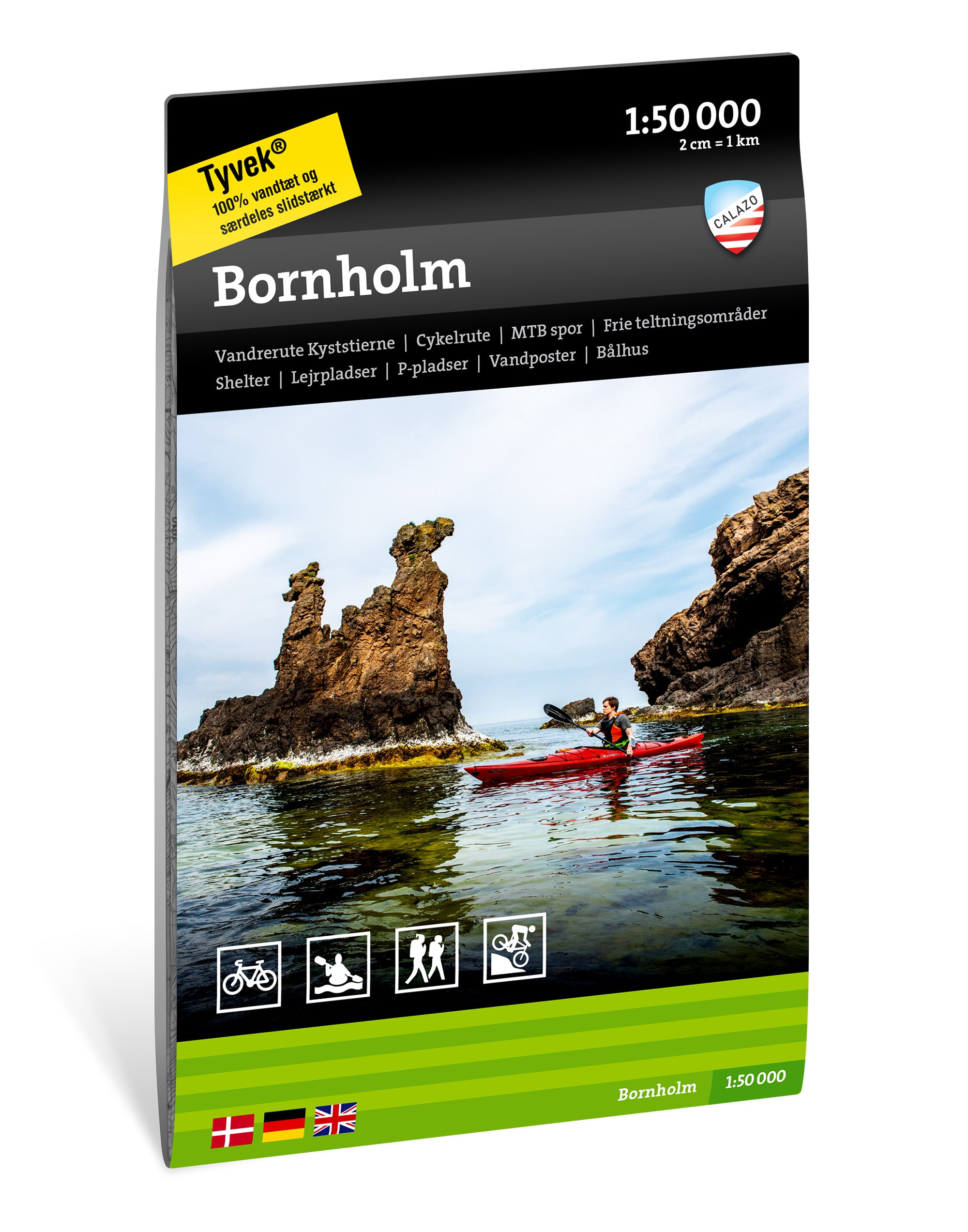 Bornholm 1:50.000 Wanderkarte Dänemark Calazo