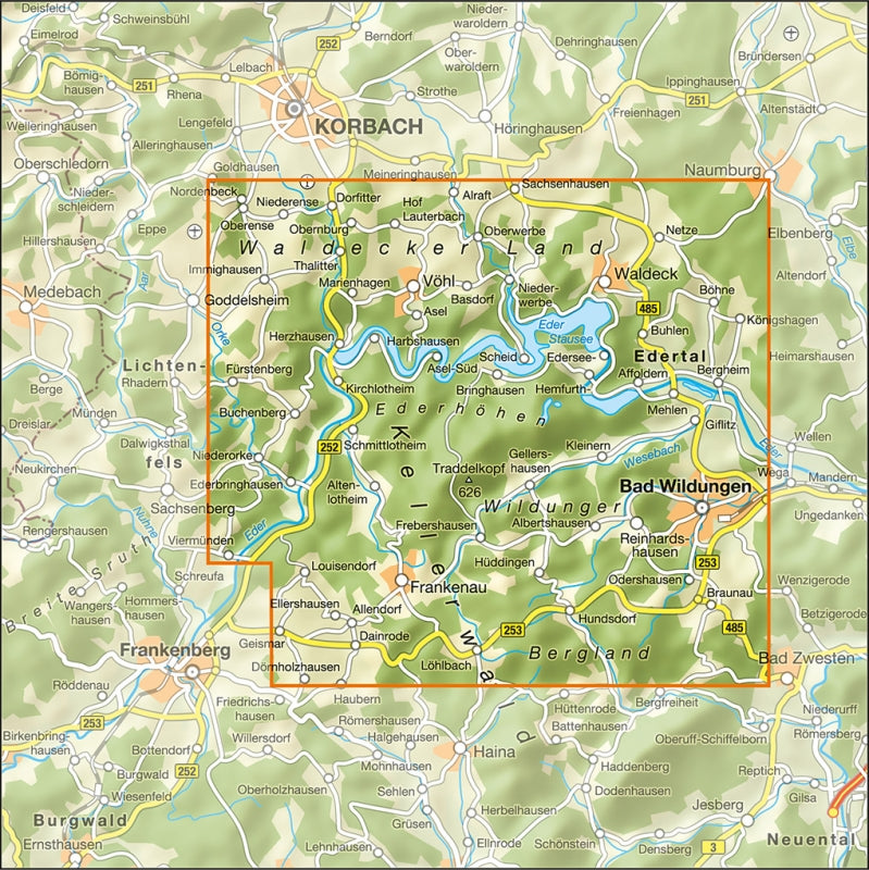 Erlebnisregion Edersee 1:25.000 - Wanderkarte