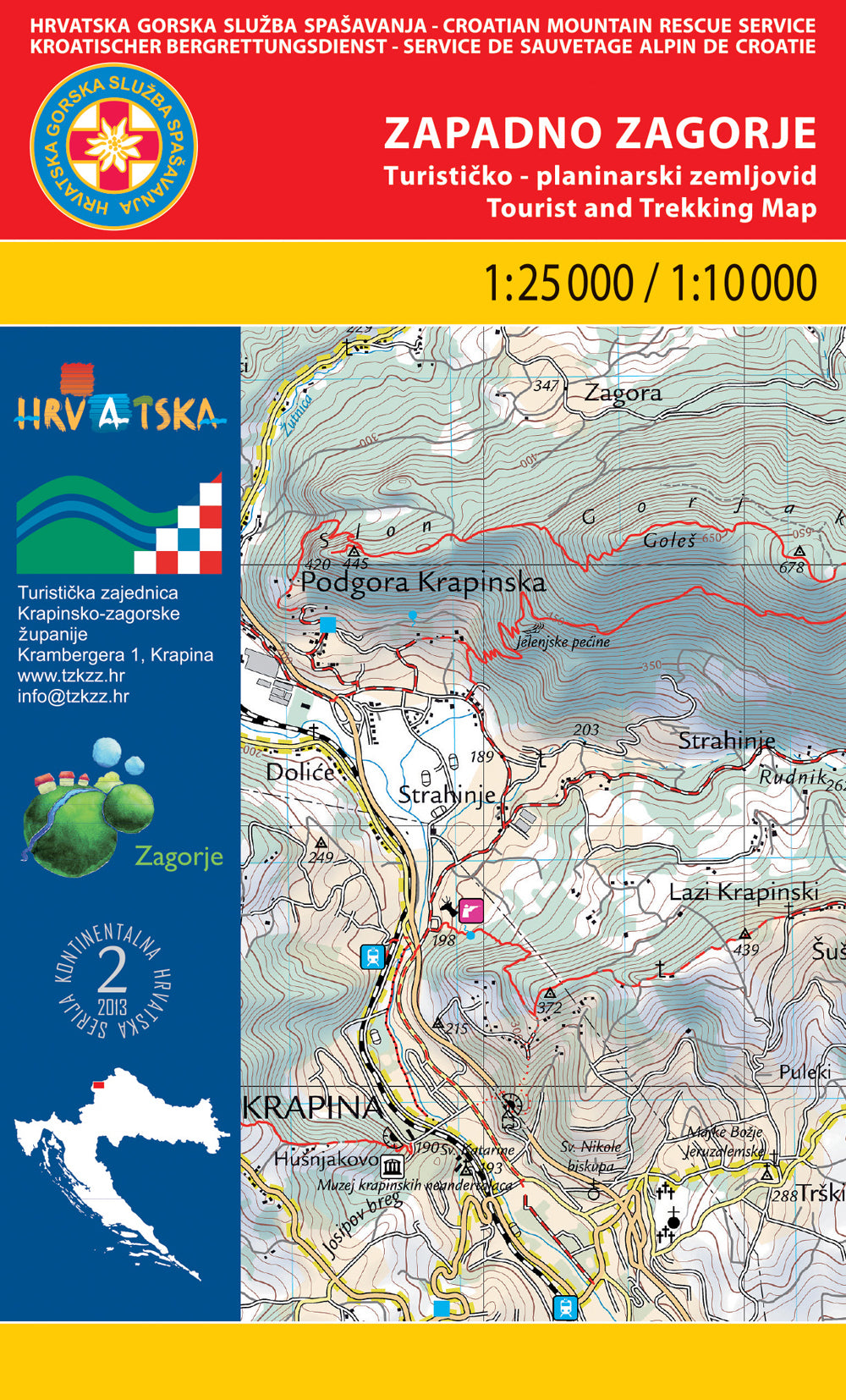 Zapadno Zagorje Kroatien Wanderkarte - 1:25.000/ 1:10.000