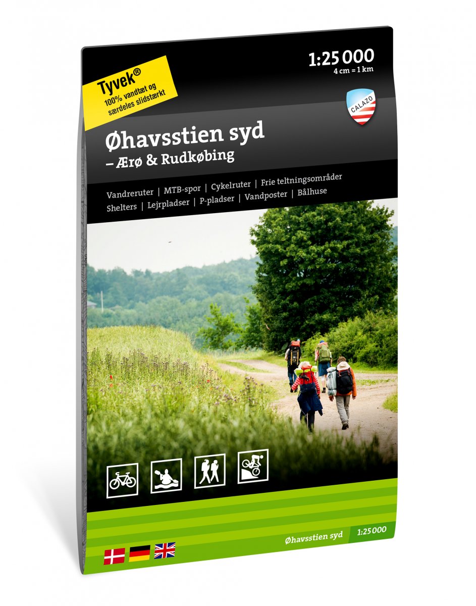 Øhavsstien syd - Ærø & Rudkøping 1:25.000 Calazo Wanderkarte Dänemark