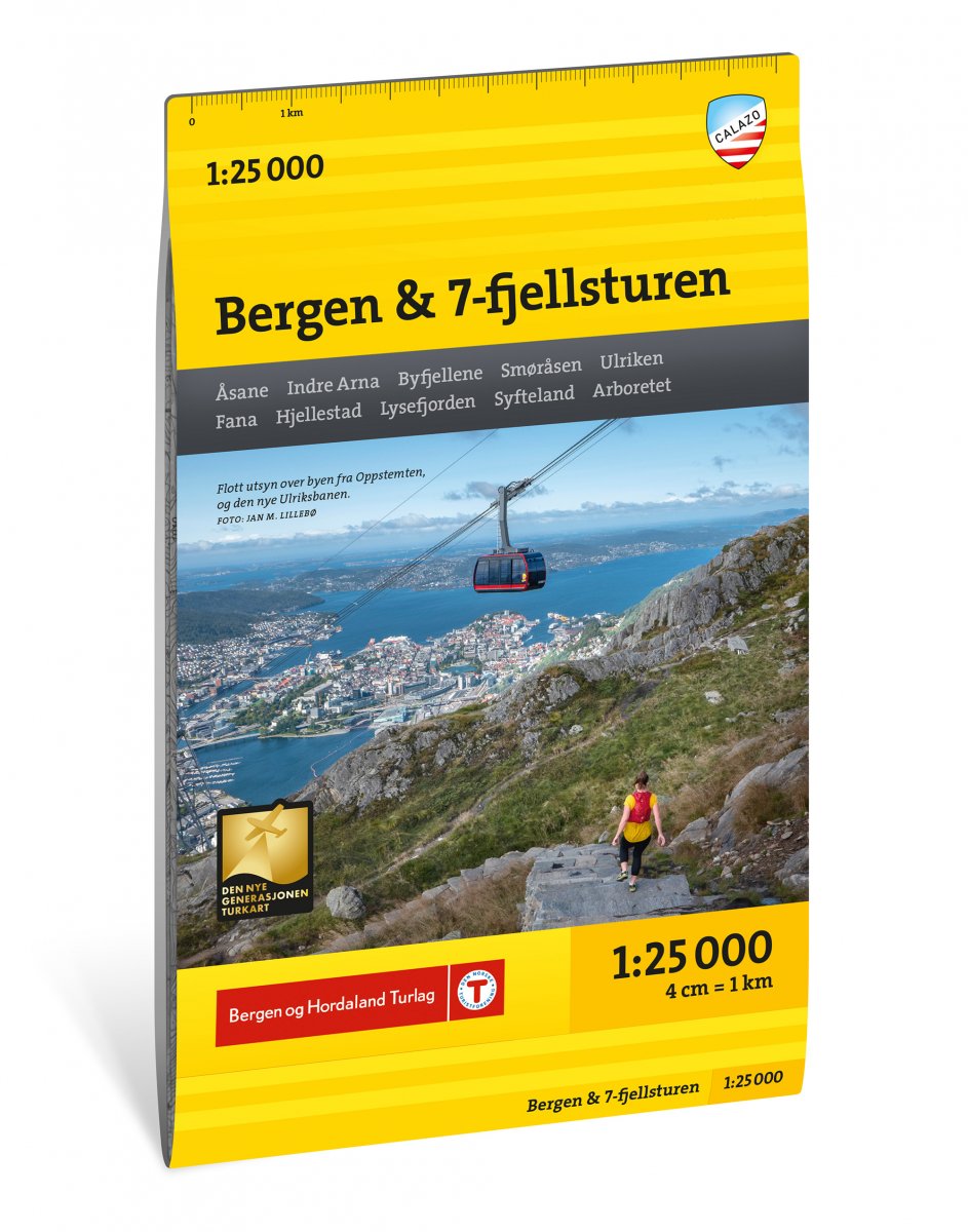 Bergen & 7-fjellsturen 1:25 000 - Calazo Wanderkarte