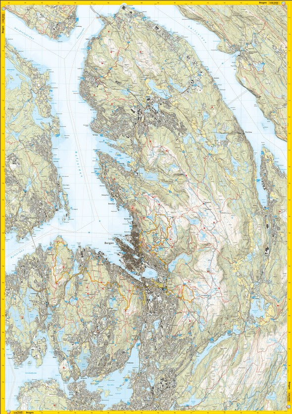 Bergen & 7-fjellsturen 1:25 000 - Calazo Wanderkarte