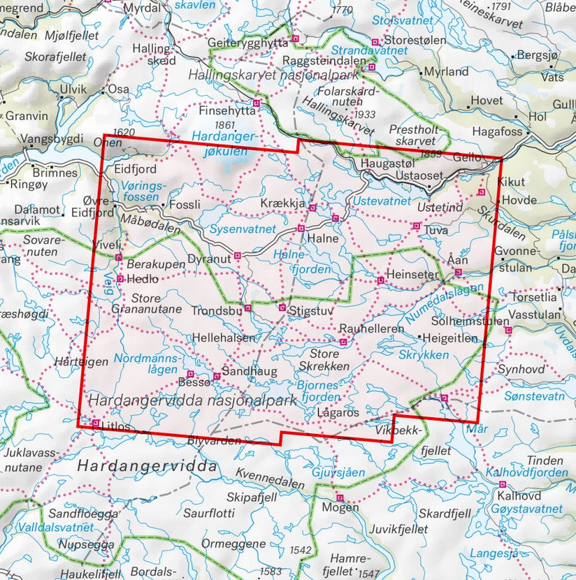 Hardangervidda nord 1:50 000 - Calazo Wanderkarte