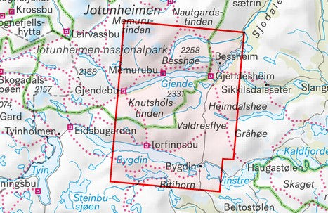 Jotunheimen: Besseggen & Bygdin 1:25 000 - Calazo Wanderkarte