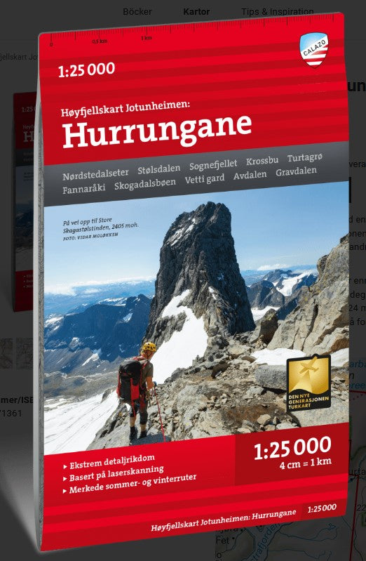 Jotunheimen: Hurrungane 1:25 000 - Calazo Wanderkarte