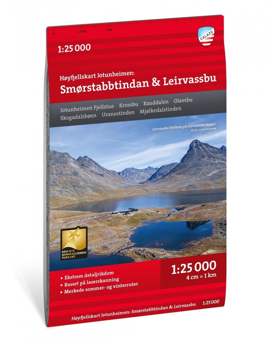 Jotunheimen: Smørstabbstindan & Leirvassbu 1:25 000 - Calazo Wanderkarte