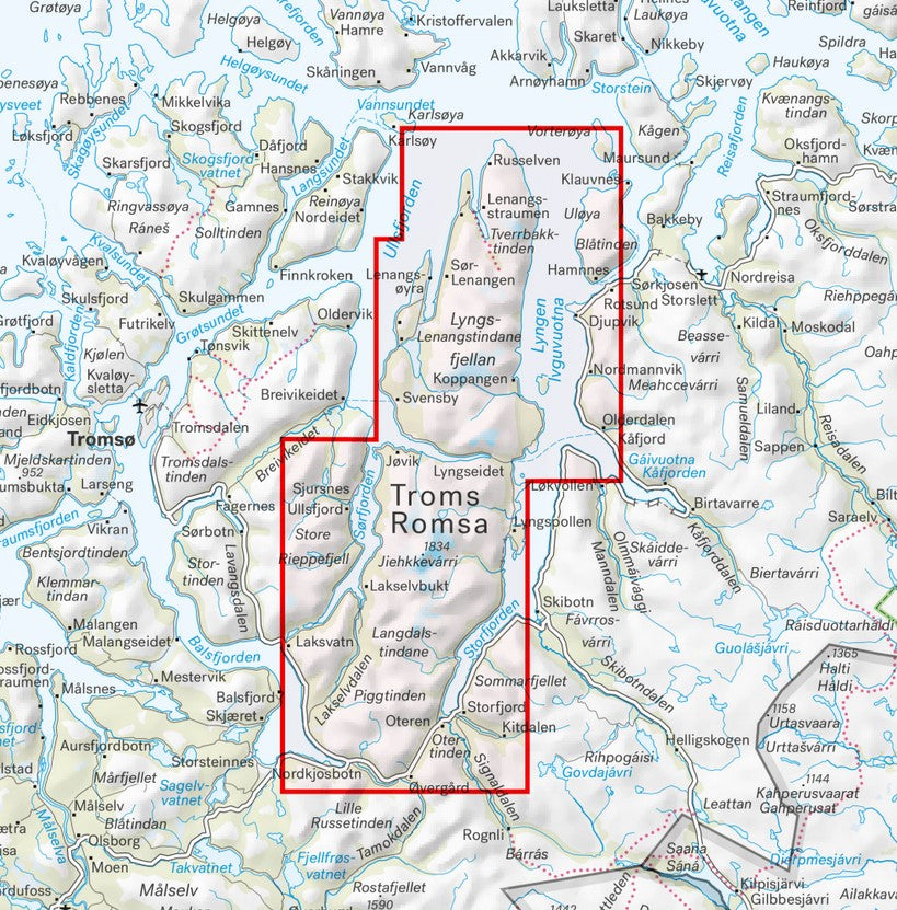 Lyngen 1:50 000 - Calazo Wanderkarte
