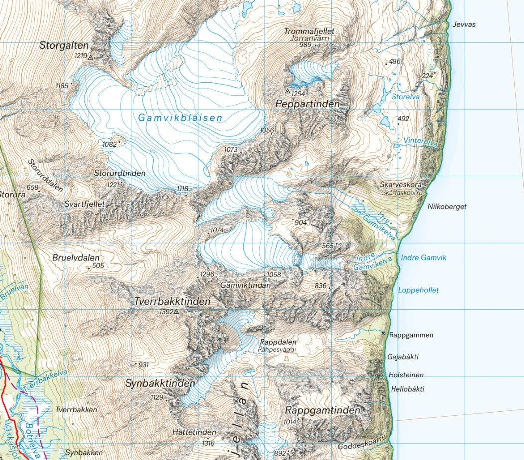 Lyngen 1:50 000 - Calazo Wanderkarte