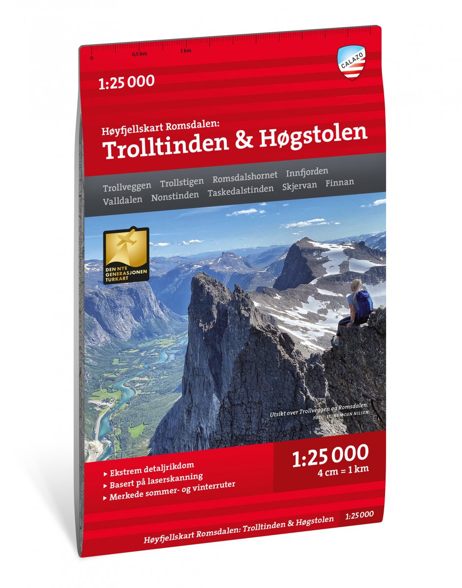 Romsdalen: Trolltinden & Høgstolen 1:25 000 - Calazo Wanderkarte