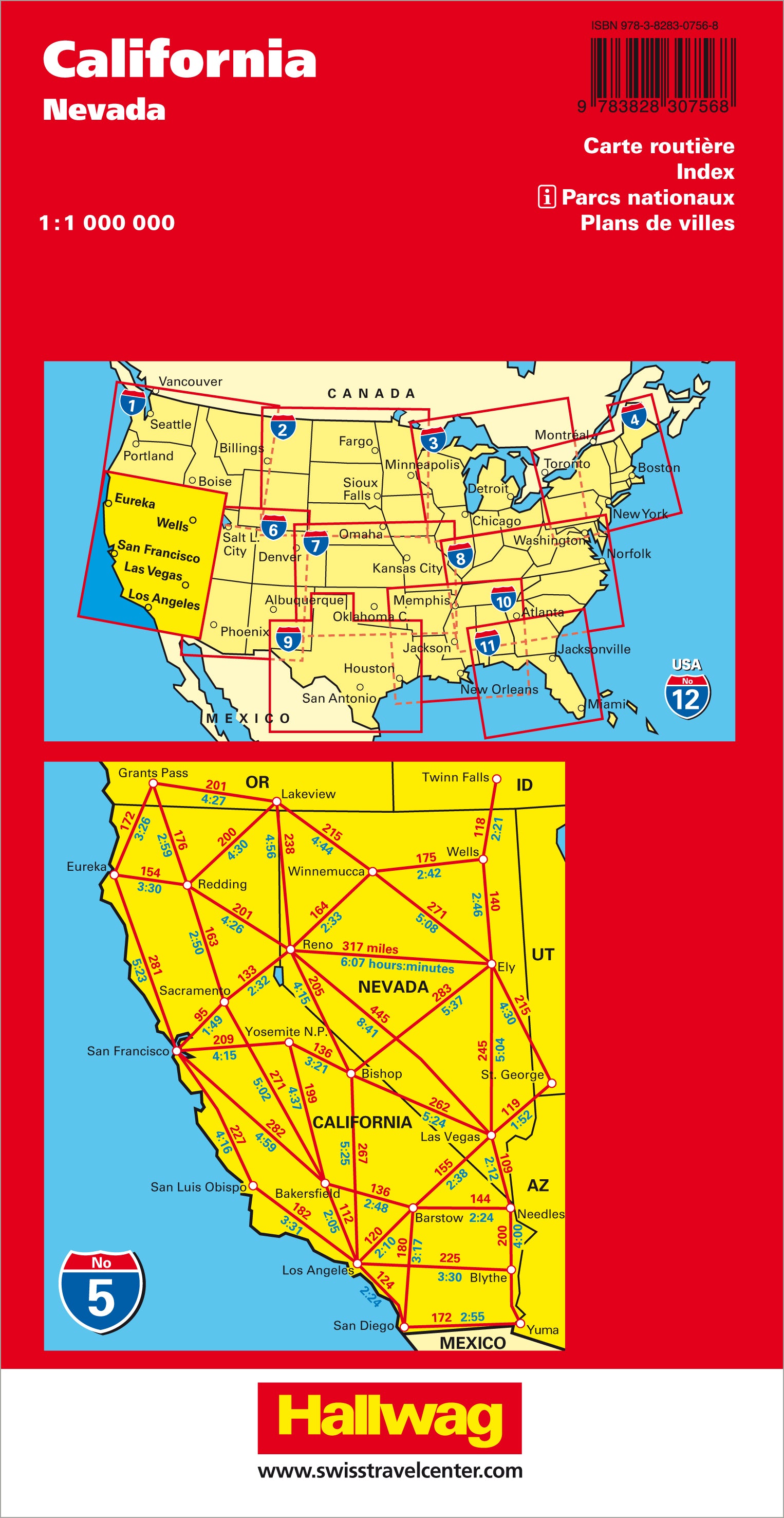 California Nevada-05 USA Road Guide 1.000.000 - Hallwag