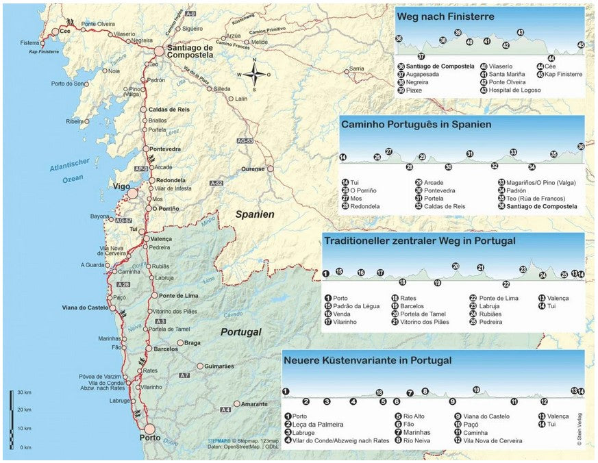 Jakobsweg Caminho Português - Wanderführer