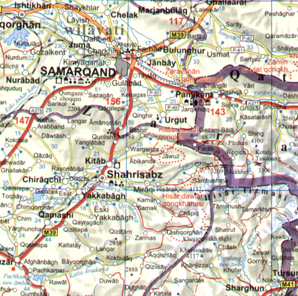 Central Asia Road Map 1:1,75 Mio