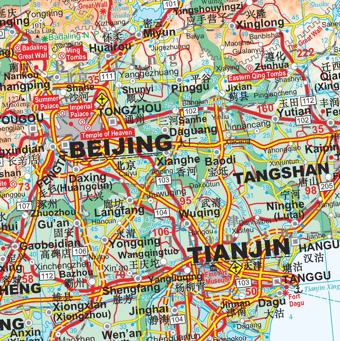 China Central Geographical Map 1:2 Mio.