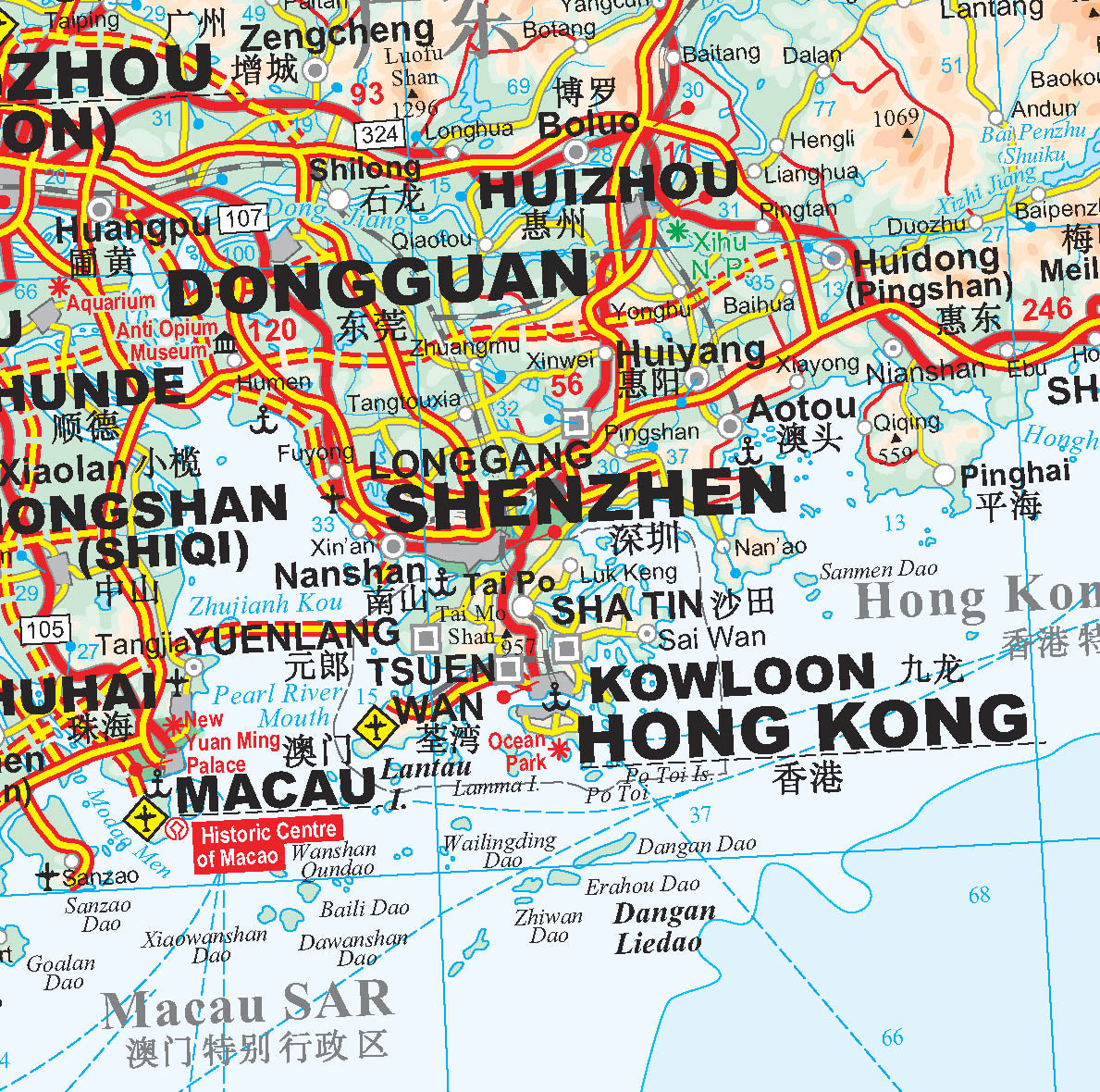 China South Geographical Map 1:2 Mio.