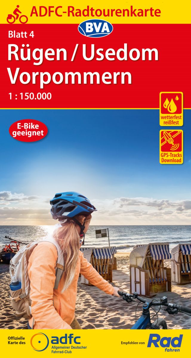 ADFC-Radtourenkarte 04 Rügen/Usedom - Vorpommern 1 : 150.000