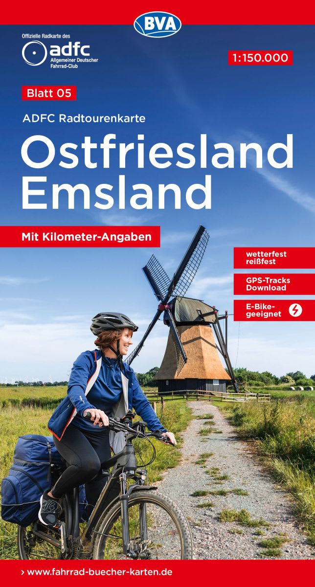 ADFC-Radtourenkarte 05 Ostfriesland / Emsland 1 : 150 000