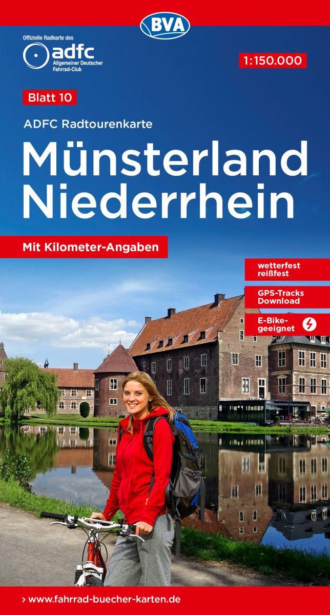 fahrrad buecher karten de ADFC-Radtourenkarte 10 Münsterland Niederrhein 1:150.000 Nordrhein-Westalen