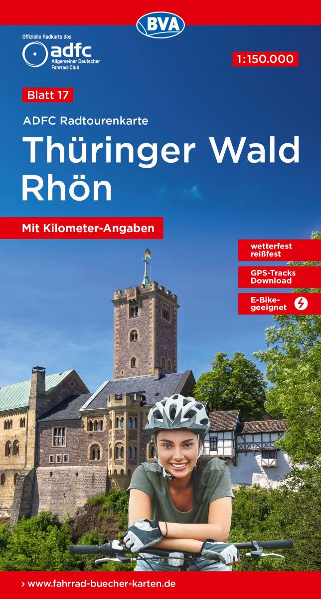 ADFC-Radtourenkarte 17 Thüringer Wald / Rhön 1:150.000