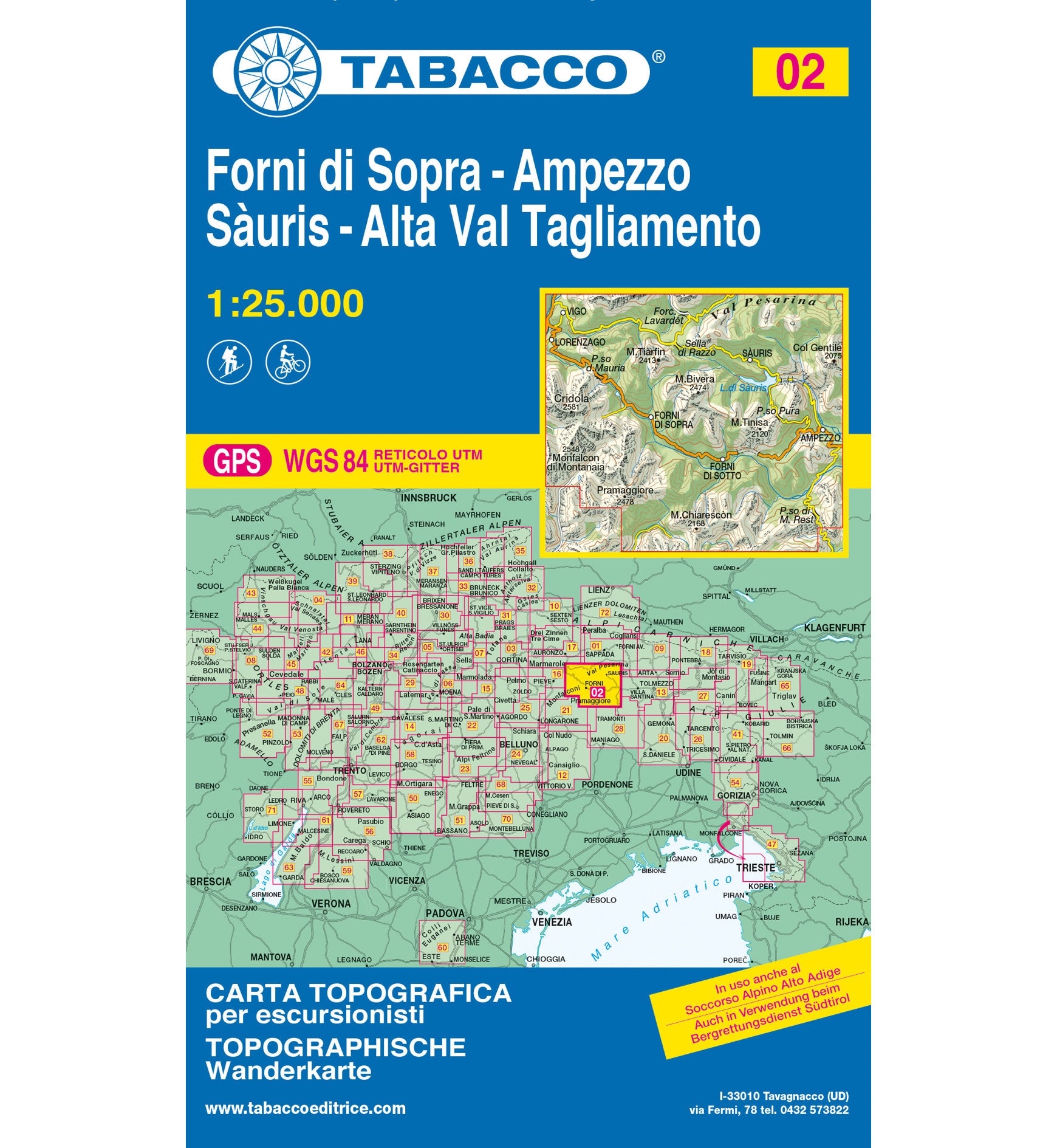 Tabacco Wanderkarten 1:25.000 für Südtirol / Norditalien