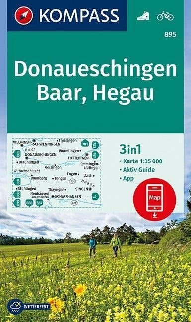 895 Donaueschingen, Baar, Hegau - Kompass Wanderkarte