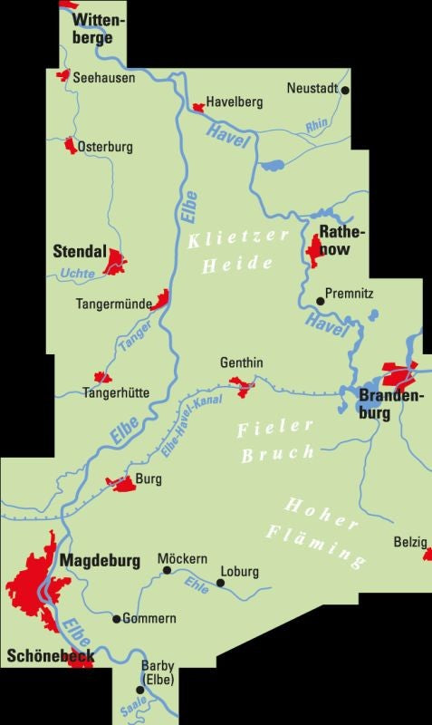 Elbe / Havel / Magdeburg - ADFC Regionalkarte