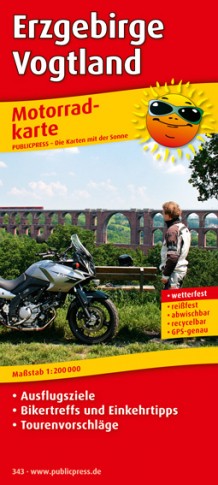 Motorradkarte Erzgebirge - Vogtland 1:200.000