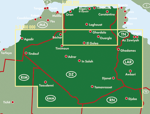 Algerien 1 : 800 000 / 1 : 2 000 000