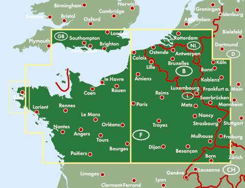 Frankreich Nord 1:500.000