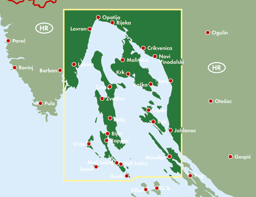 Cres - Losinj - Krk - Rab 1:100.000