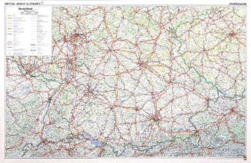 Straßenkarte Deutschland Süd 1:500.000 (D104) - Wandkarte
