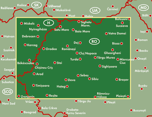 Siebenbürgen, Transylvania 1:400.000 - Freytag & Berndt Straßenkarte