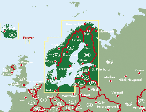 Nordeuropa Skandinavien 1:2 Mio. - Straßenkarte - Freytag & Berndt