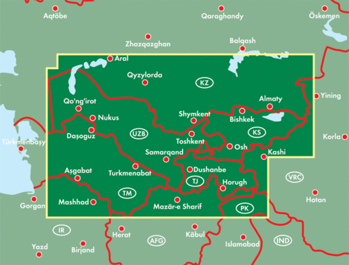 Zentralasien - 1:1,5 Mio.