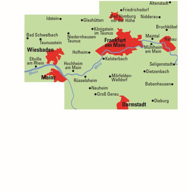 Frankfurt a.M. / Wiesbaden / Darmstadt - ADFC Regionalkarte