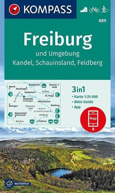 889 Freiburg und Umgebung 1:25.000 - Kompass Wanderkarte