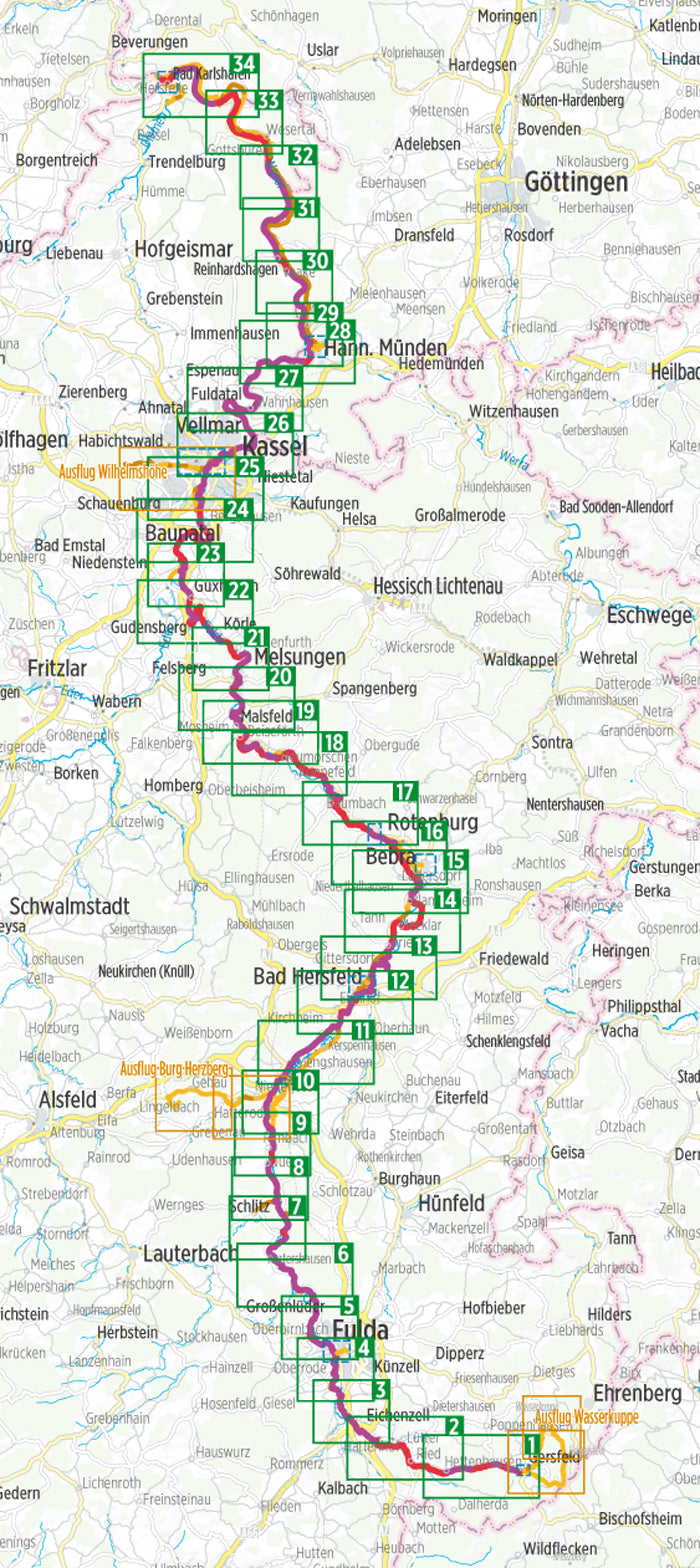 Fulda-Radweg - Bikeline Radtourenbuch