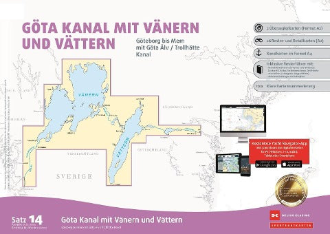 Sportbootkarten Satz 14: Götakanal mit Vänern und Vättern (Ausgabe 2022/2023)