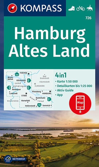 726 Hamburg-Altes Land 1:50.000 - Kompass Wanderkarte
