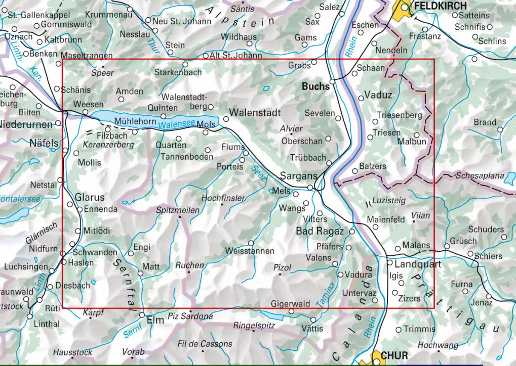Heidiland, Flumserberg 1:50.000 - Touren-Wanderkarte
