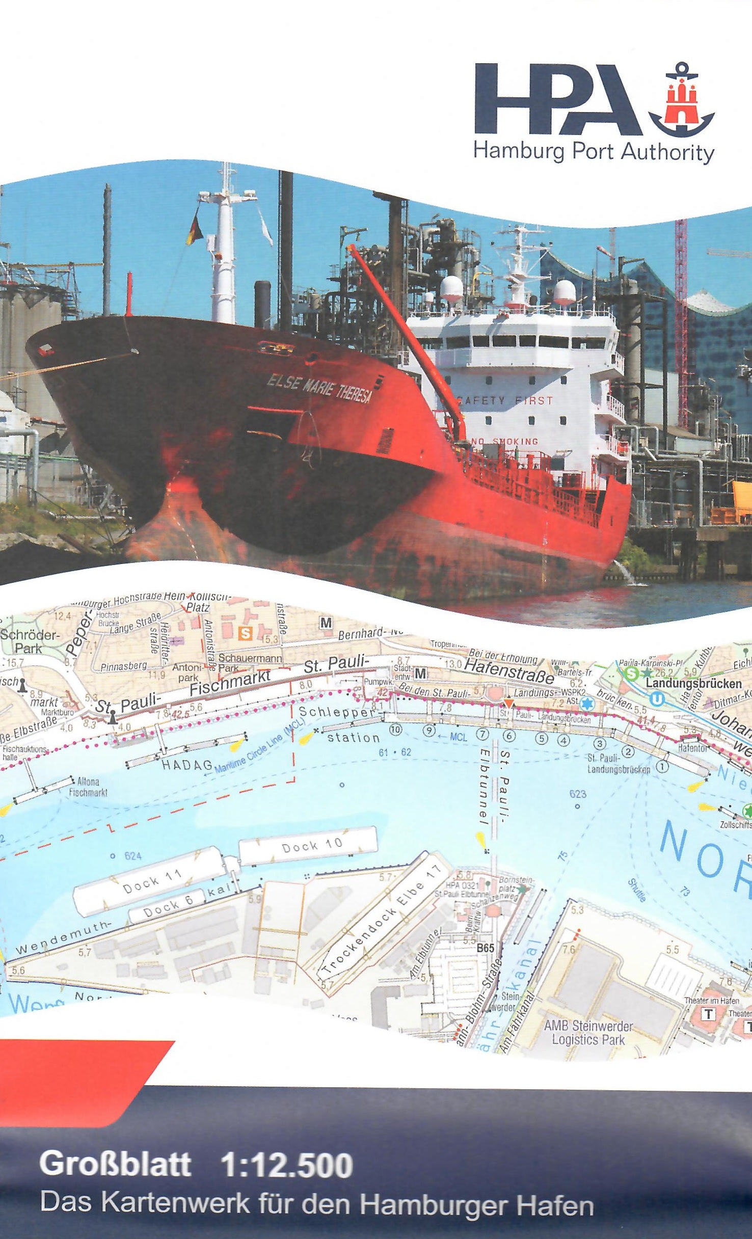 HK12 - Hamburger Hafen 1:12.500 - Großblatt - gefaltet