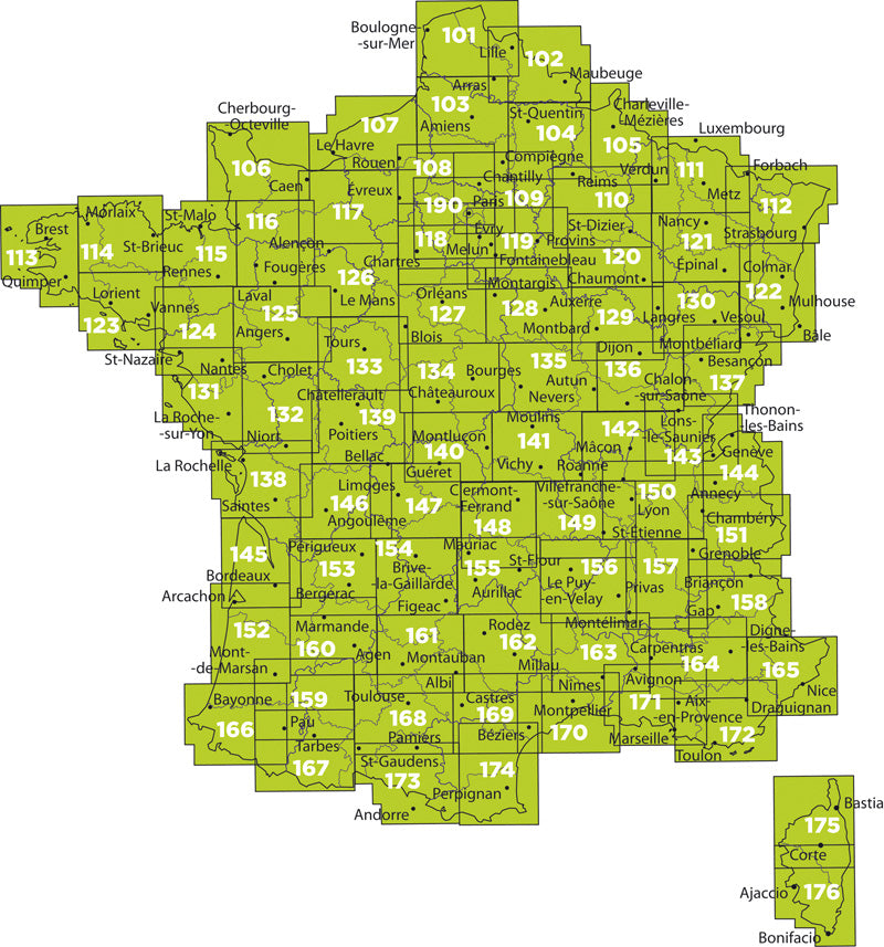 Frankreich 1:100.000 IGN Topographische Karten - Tourisme et Découverte