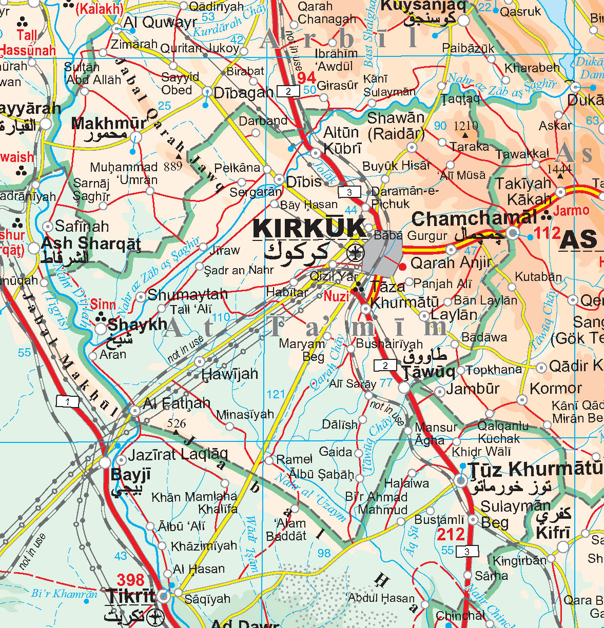 Irak 1:1,75 Mio - Geographical Map