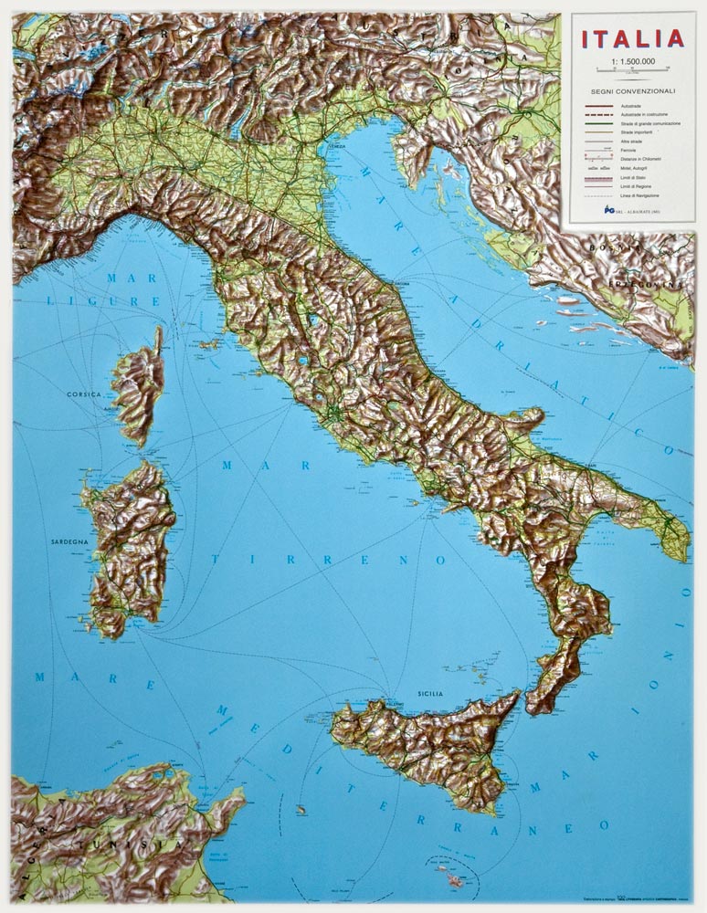 Reliefkarte Italien 1:1.500.000 - LAC
