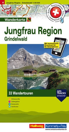 Jungfrau Region, Grindelwald 1:50.000 - Touren-Wanderkarte