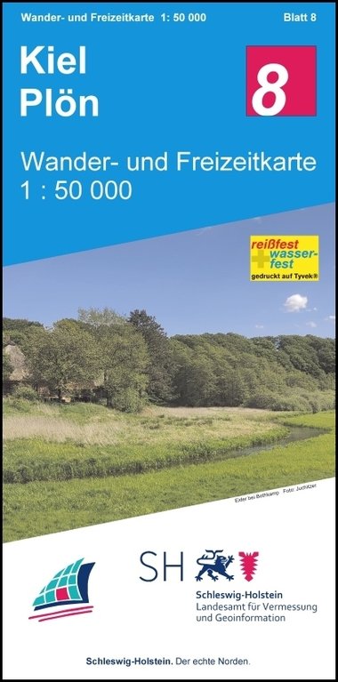 8 Kiel - Plön 1:50 000 - Wander- und Freizeitkarte Schleswig-Holstein