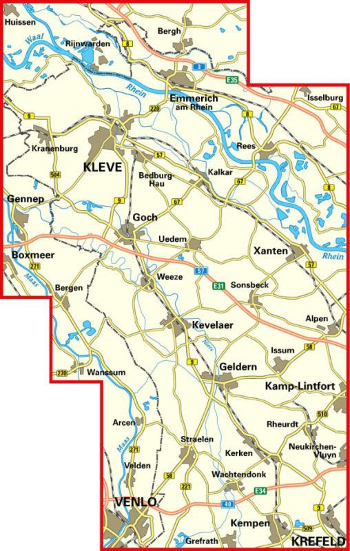 Kreis Kleve 1:50.000 - BVA Fahrradkarte