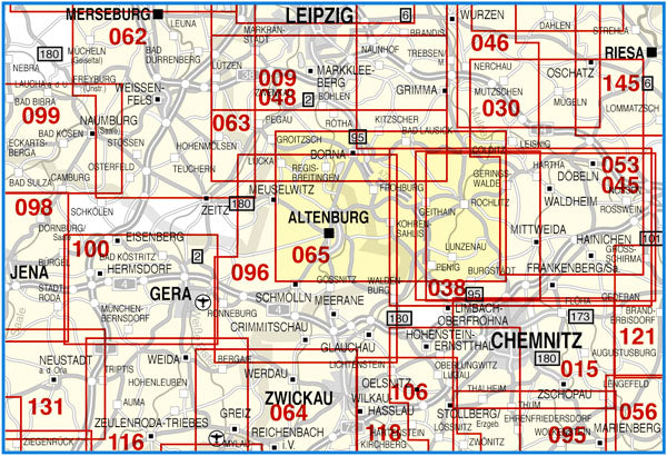 065 Kohrener Land, Colditzer Forst und Umgebung 1:50.000 - Rad- und Wanderkarte