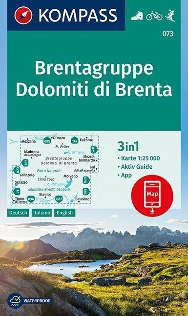 073 Brentagruppe, Dolomiti di Brenta 1:25 000 - Kompass Wanderkarte
