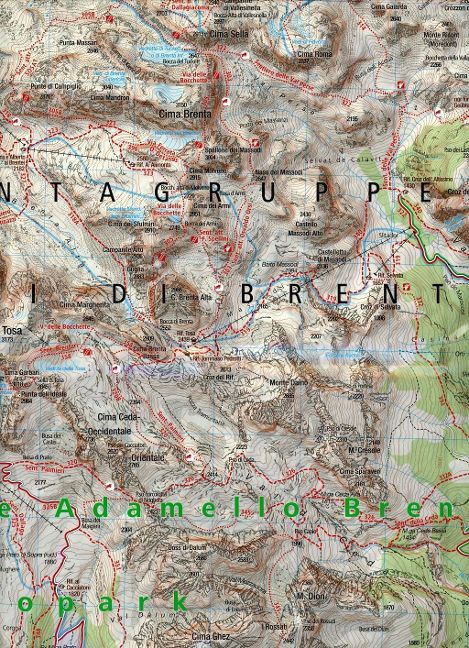 073 Brentagruppe, Dolomiti di Brenta 1:25 000 - Kompass Wanderkarte